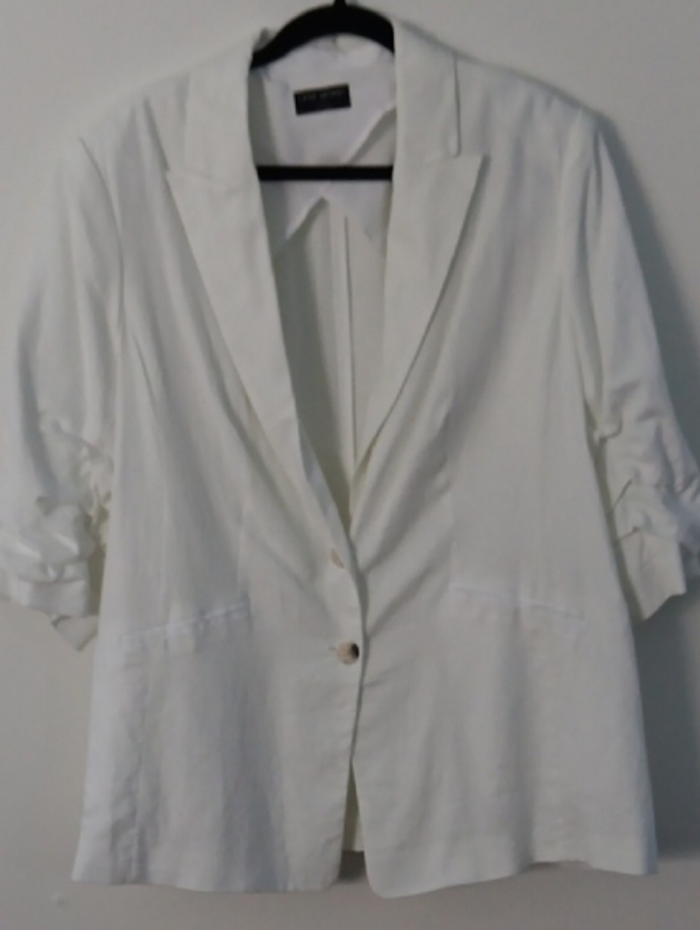 Lane Bryant Linen Two-Button Ruched-Sleeve Blazer #3546 - Picture 10 of 12